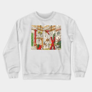 Torture chamber in a feudal lord's dungeon in the Middle Ages Crewneck Sweatshirt